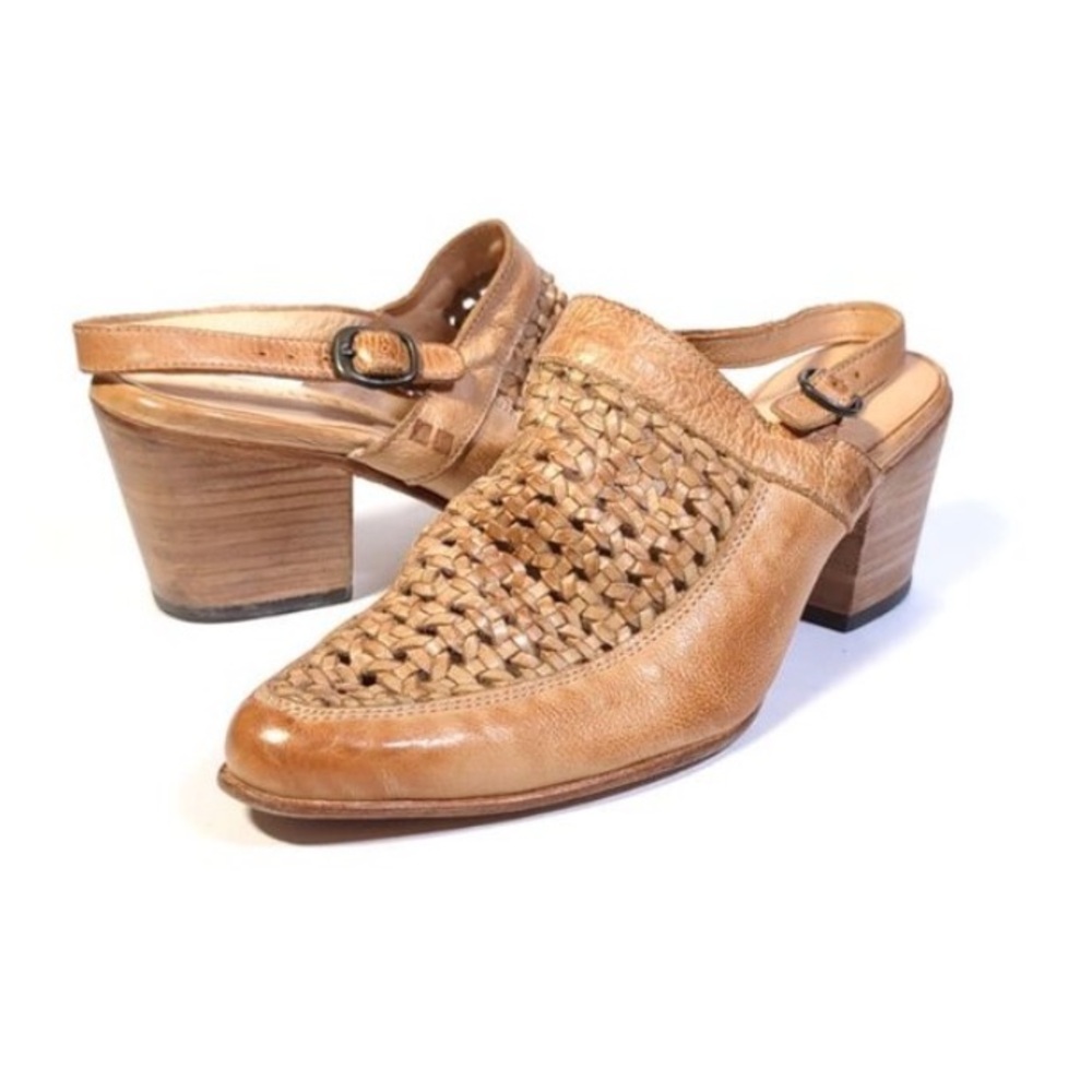 ❤️… Bed Stu Sandals Rustic Tan Leather Woven Bettina Mule 11